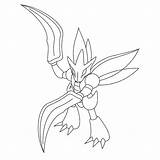 Scyther Coloring Pages Pokemon Template Getdrawings sketch template
