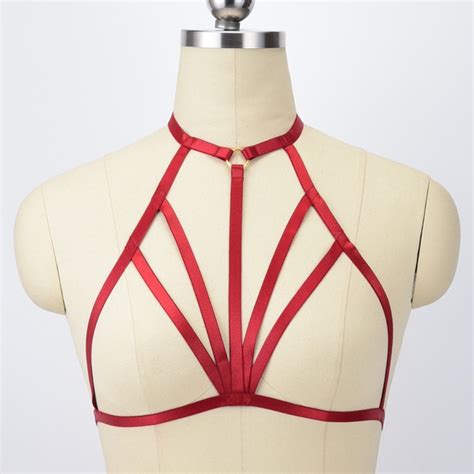 buy jlx harness garter belt yellow elastic goth cage