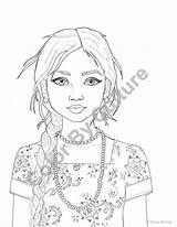 Coloring Realistic Girl Pages Indian Fashion Girls People Color Printable India Woman Native American Drawing Getcolorings Ancient Getdrawings Cute Colorings sketch template