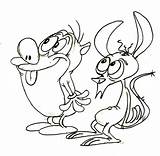 Stimpy Ren Coloring 90s Pages Cartoon Characters Colouring Deviantart Cartoons Adult sketch template