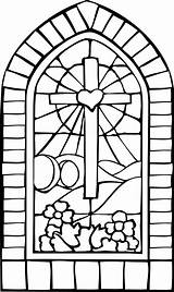 Stained Glass Coloring Pages Cross Easter Kleurplaat Pasen Church Printable Sheets Window Kleurplaten Religious Bijbel Nl Colouring Stain Glas Sunday sketch template