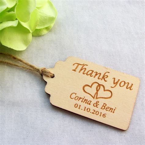 pcs personalized engraved   wedding tags wooden tags wedding