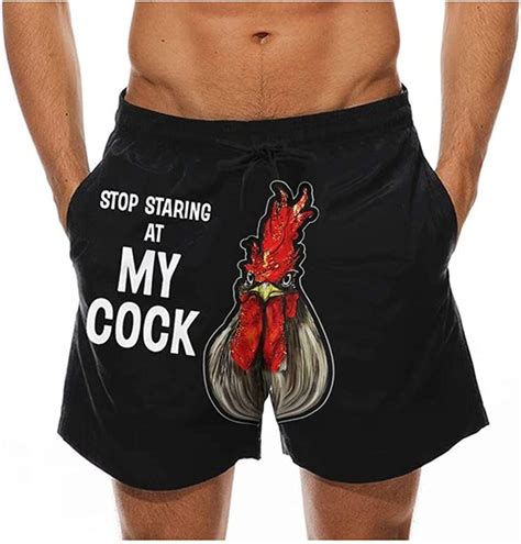 men s summer shorts drawstring funny pants exciting chicken printed