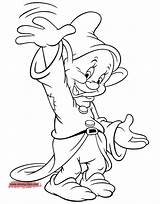 Dopey Dwarf Dwarfs Grumpy Sheets Malvorlagen Disneyclips Waving Ausmalbilder sketch template