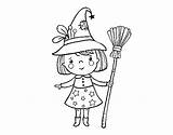 Halloween Witch Girl Coloring Coloringcrew Book sketch template