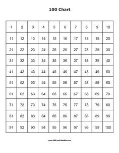 math printables  number charts  math printables