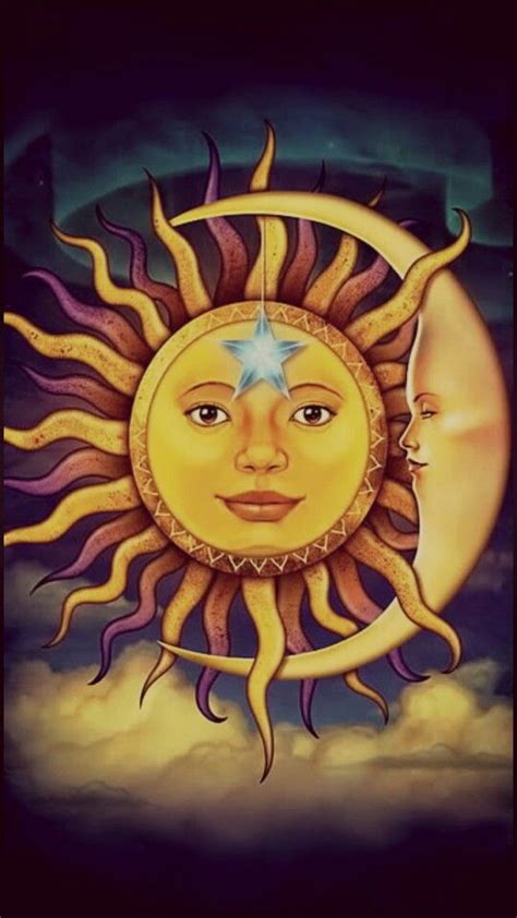 celestial wallpaper sun  moon