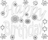 Birthday Coloring Happy Pages Adults Words Toddlers sketch template