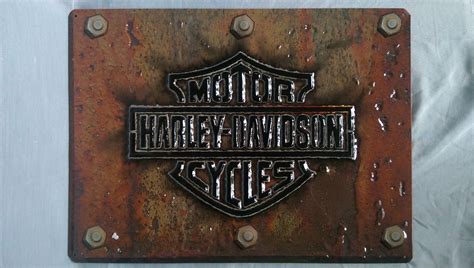 harley davidson metal sign bar shield budds collectibles