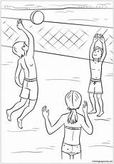 Volleyball Beach Pages Coloring Play Summer Kids Color sketch template