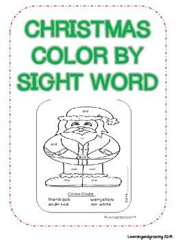 christmas color  sight word  learningandgrowing tpt
