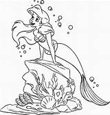 Coloring Pages Mermaid Little Beautiful Ariel Sea sketch template