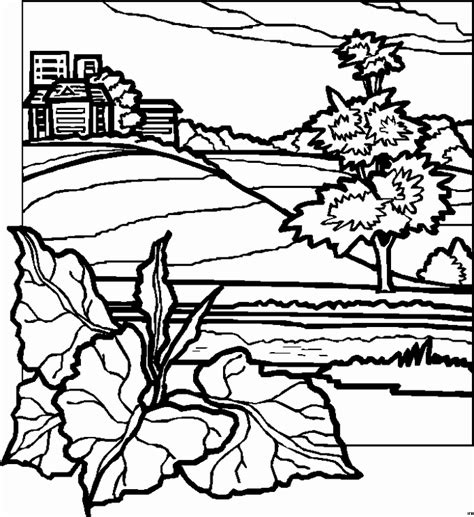 printable landscape landscape scenery coloring pages gallery