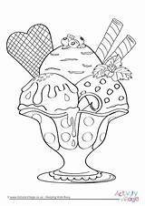 Colouring Ice Cream Sundae Pages Coloring Fill Village Color Winter Summer Activity Scoop Printable Food Colour Bucket Filler Girl Getcolorings sketch template