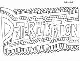 Coloring Pages Doodle Alley Word Determination Quotes Sheets Colouring Color Words Printable Quote Kids Adult Encouragement Mindset Growth Testing Activities sketch template