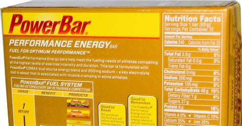 power bar nutrition label labels
