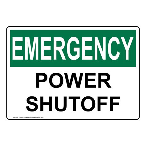 osha emergency power shutoff sign oee  emergency response