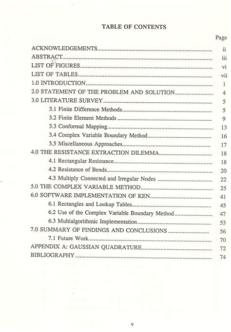 thesis table  contents template thesis title ideas  college