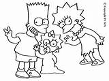 Lisa Coloring Bart Simpsons Maggie Pages Hellokids Print Color sketch template