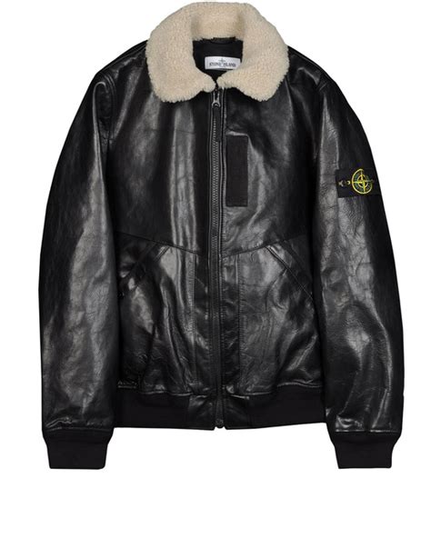 leather jacket stone island men official store