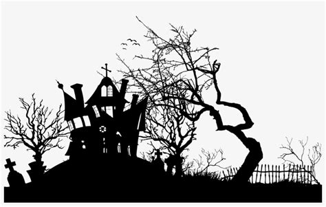 big image black  white haunted house clipart transparent png