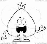 Spade Waving Mascot Suit Card Clipart Cartoon King Queen Cory Thoman Outlined Coloring Vector Clipartof sketch template