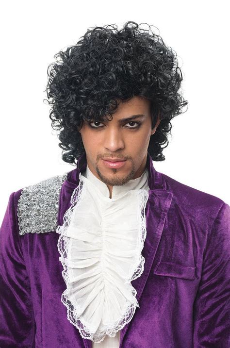 pop singer artist musician prince costume wig black jheri curls male
