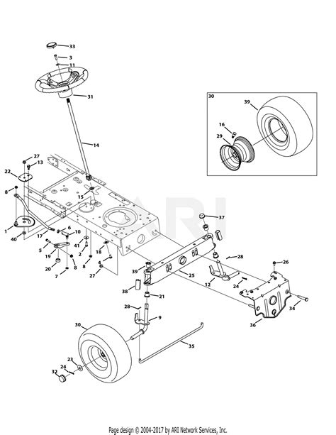 troy bilt wvks bronco  parts diagram  front  steering