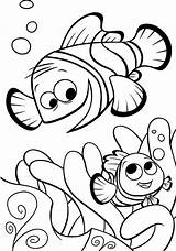 Nemo Coloring Finding Pages Fish Marlin Clown Kids Color Dory Outline Clipart Print Characters Unisex Drawing Cliparts Father His Cartoon sketch template