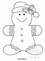 Gingerbread Christmas Man Coloring sketch template
