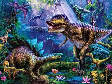 walking  dinosaurs  wallpapers dinosaurs jigsaw puzzle  hd wallpaper