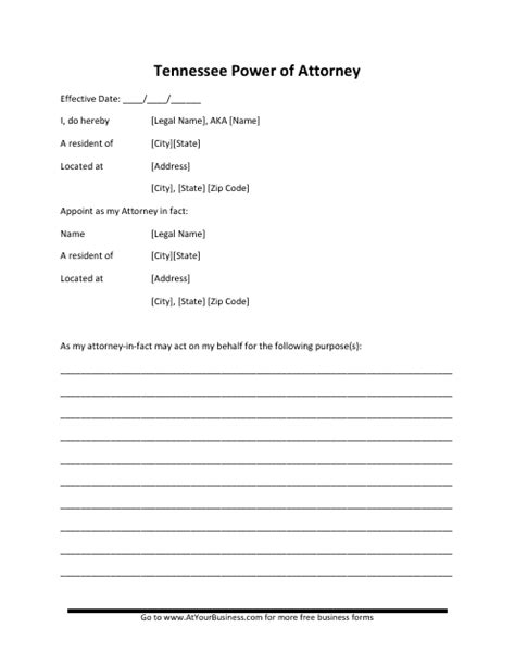 tennessee power  attorney form fill  sign