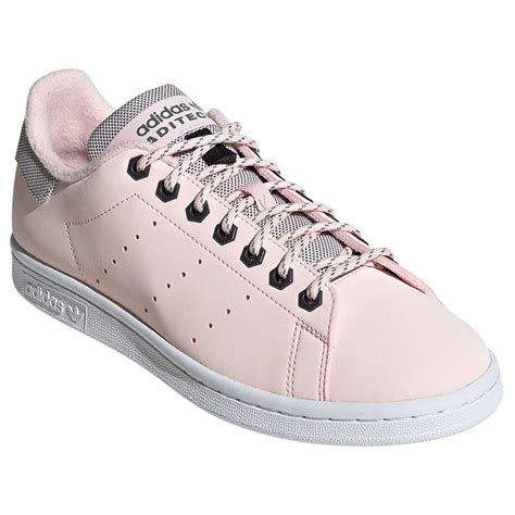 adidas originals fleece stan smith shoes  pink lyst
