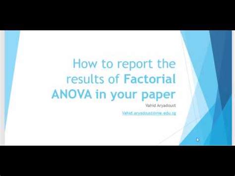 anova    report  results  factorial anova   paper