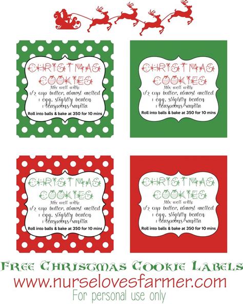 christmas cookies   jar recipe christmas printable labels diy