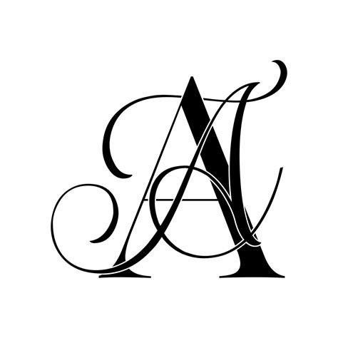 aa aa monogram logo calligraphic signature icon wedding logo