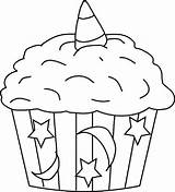 Cupcake Coloring Pages Unicorn sketch template