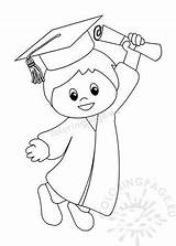 Graduation Boy Vector Happy Coloring Illustration sketch template