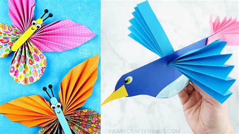 easy kids accordion fold paper crafts diy thought