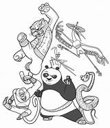 Panda Kung Fu Coloring Pages Printable Kids sketch template