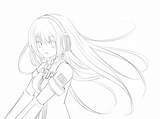 Vocaloid Luka Megurine Gumi sketch template