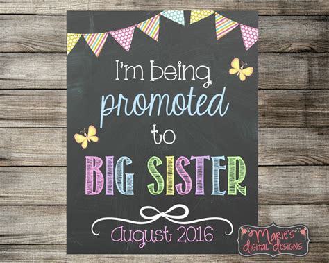 printable im  promoted  big sister chalkboard etsy