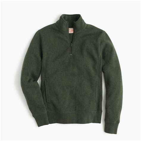 jcrew summit fleece  zip pullover jacket  green  men lyst