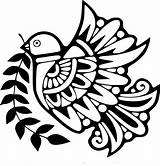 Branch Taube Doves Songbird Bestcoloringpagesforkids sketch template