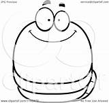 Cartoon Worm Chubby Smiling Clipart Coloring Sad Outlined Vector Cory Thoman Royalty sketch template