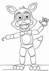Coloring Five Nights Freddys Pages Mangle Printable Color sketch template