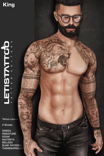 Second Life Marketplace Letis Tattoo King Tattoos Bakes On Mesh