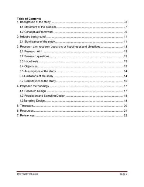 table  contents   research paper   create