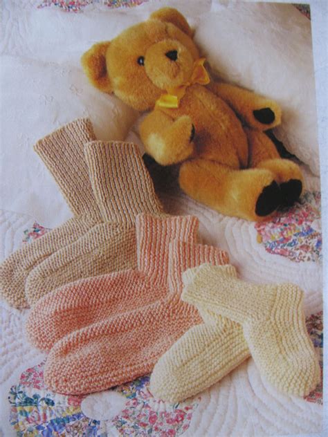 knitted bed socks  sizes knitting pattern  instant etsy
