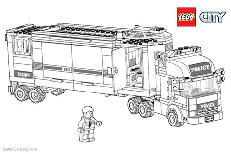 lego city coloring pages police truck  printable coloring pages